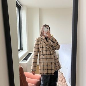 NWT Anine Bing Kaia Check Pattern Blazer